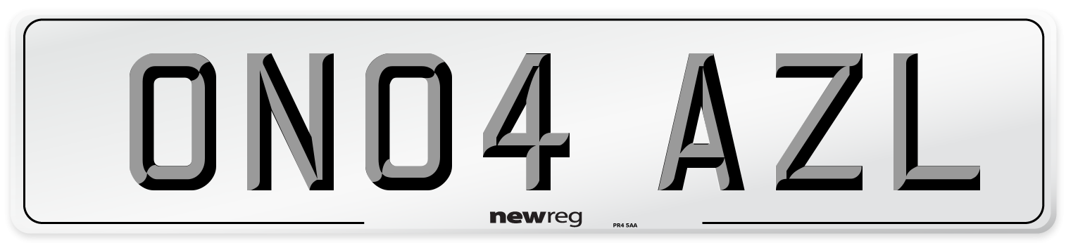 ON04 AZL Number Plate from New Reg
